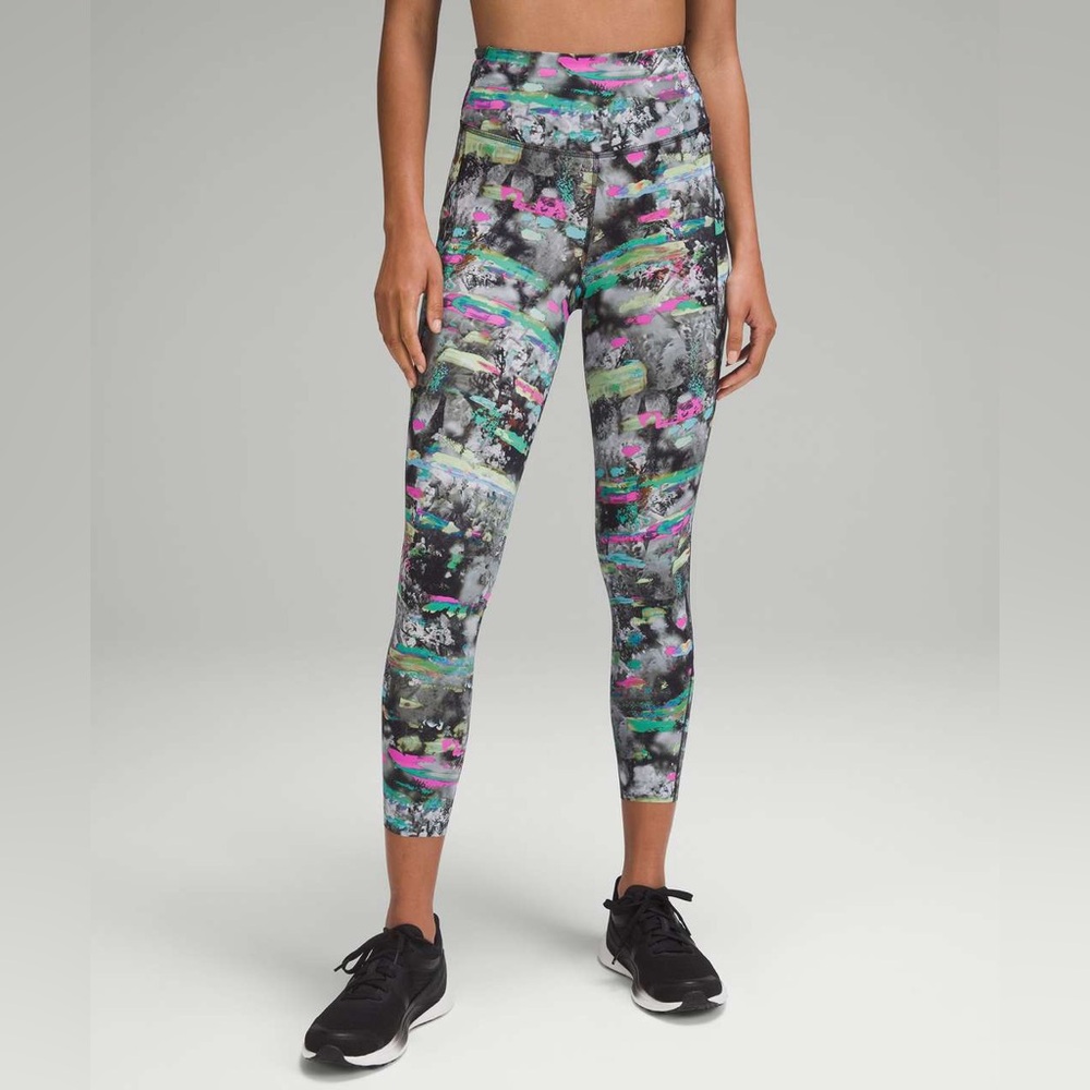 419-Lululemon Fast & Free High-Rise Multicolor Performance Leggings